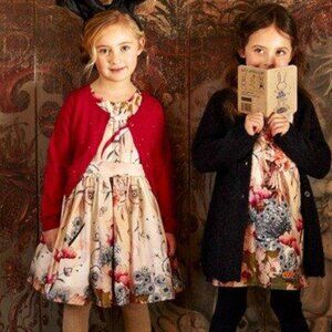 Jottum Girls Pink Flower & Magical Fairy Tale Sleeveless Party Dress